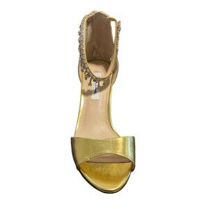 Nina Platino Aurora Open Toe Rhinestone Ankle Strap Shoes NIB